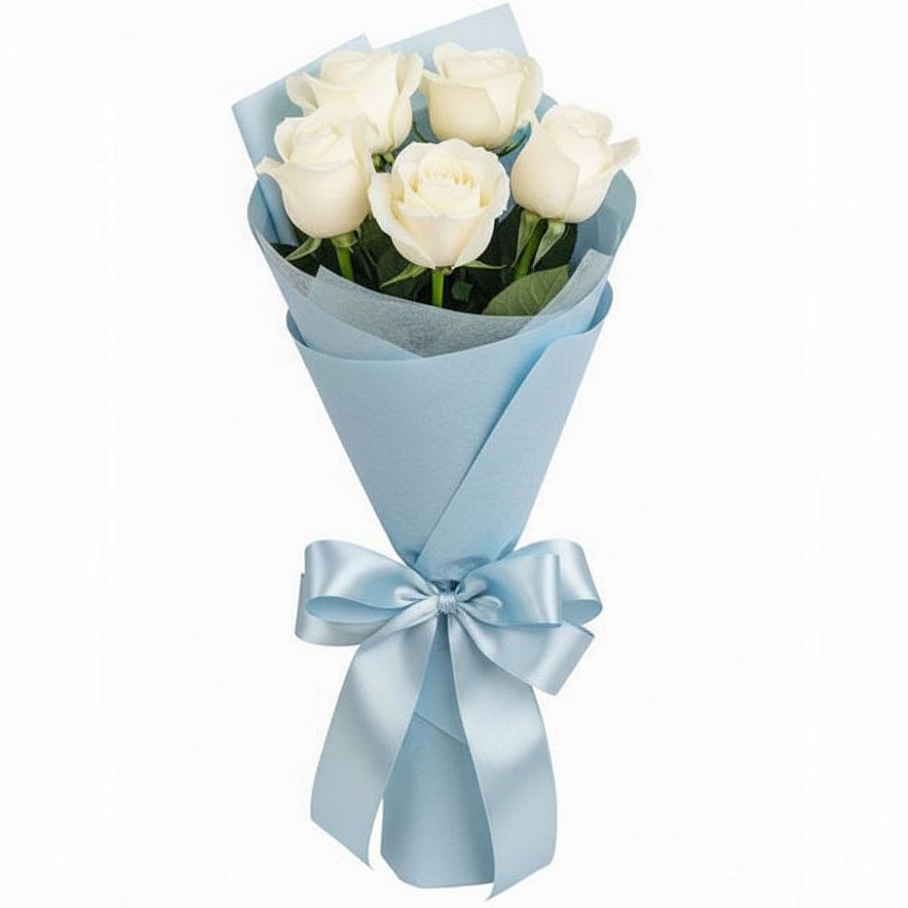 Букет 5 Белых роз Проуд в Свердловский