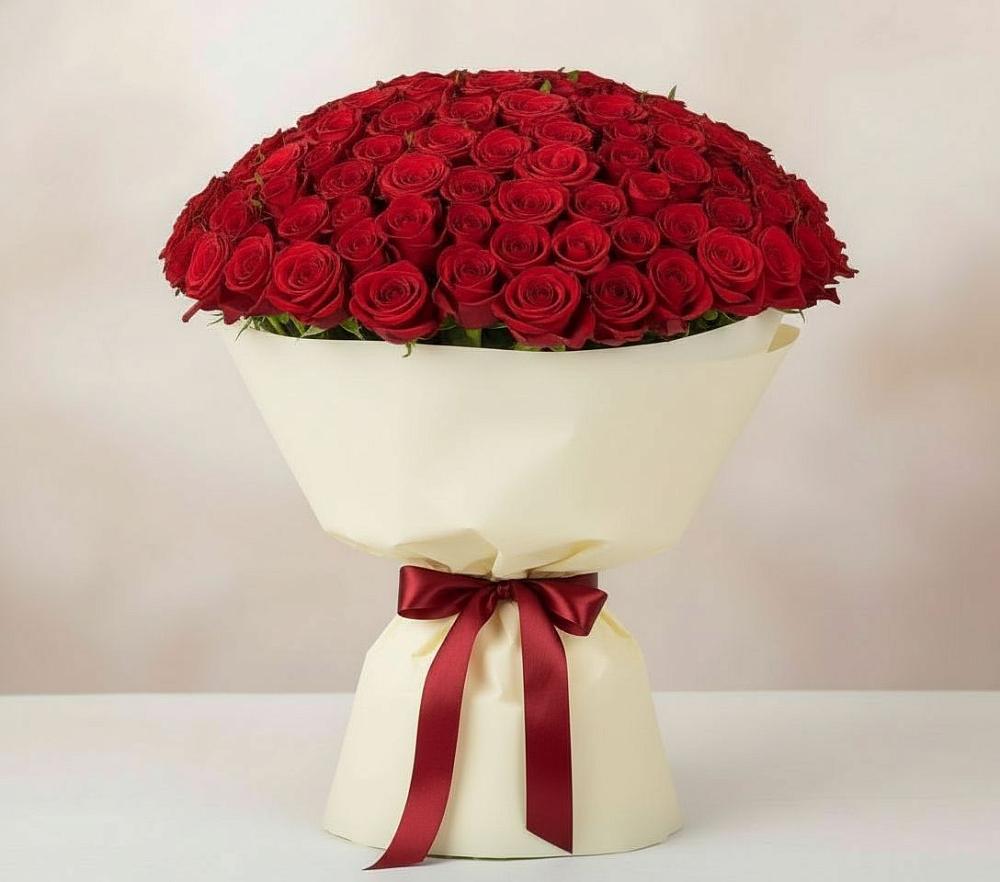 Букет 101 Красная роза Милано в Свердловский