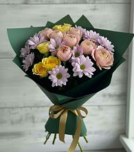 Букет цветов из:  Хризантемы и Розы в Свердловский