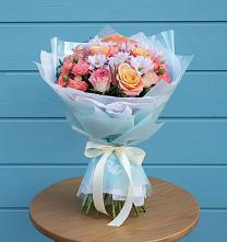 Букет цветов из:  Хризантемы и Розы в Свердловский
